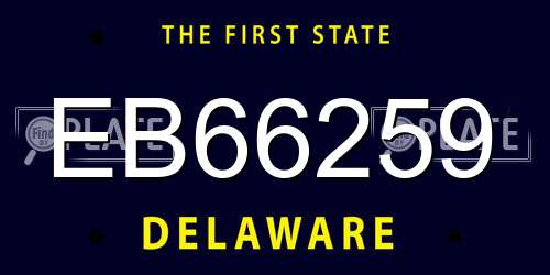EB66259 Delaware License Plate