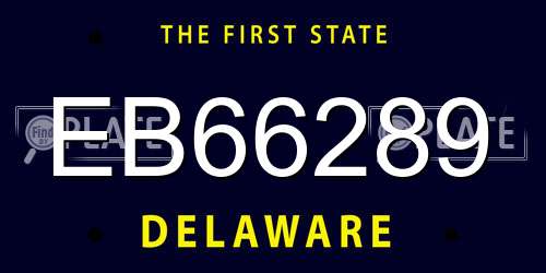 EB66289 Delaware License Plate