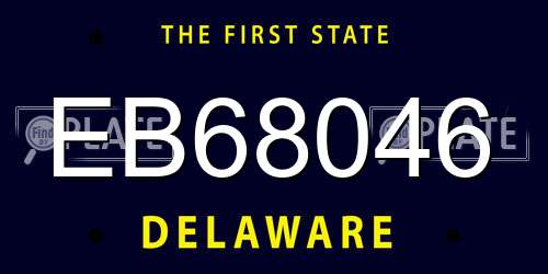 EB68046 Delaware License Plate