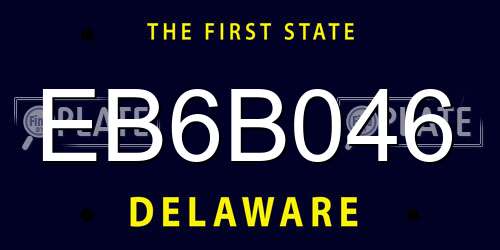 EB6B046 Delaware License Plate