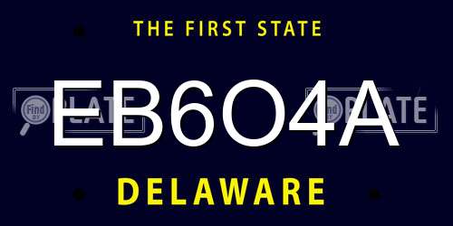 EB6O4A Delaware License Plate