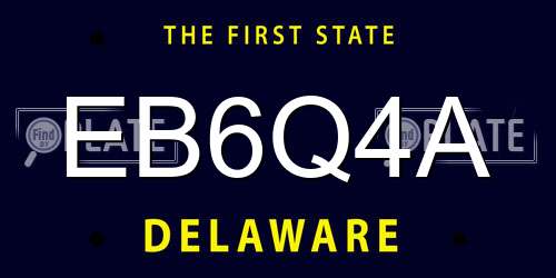 EB6Q4A Delaware License Plate