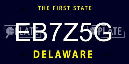 EB7Z5G Delaware License Plate