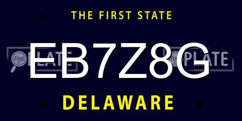 EB7Z8G Delaware License Plate