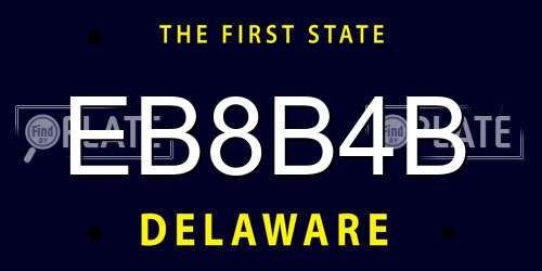 EB8B4B Delaware License Plate