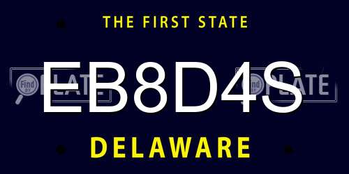 EB8D4S Delaware License Plate