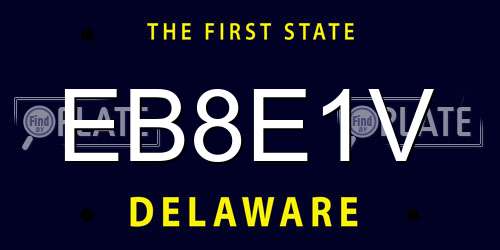 EB8E1V Delaware License Plate