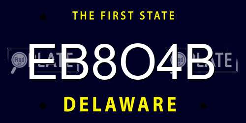 EB8O4B Delaware License Plate