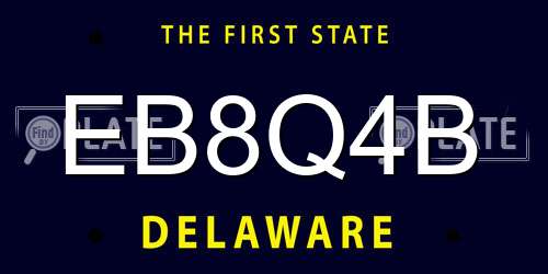 EB8Q4B Delaware License Plate