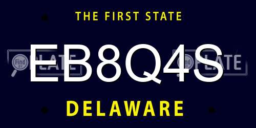 EB8Q4S Delaware License Plate