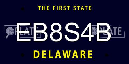EB8S4B Delaware License Plate