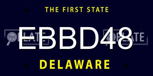 EBBD48 Delaware License Plate