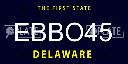 EBBO45 Delaware License Plate