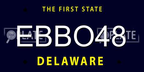 EBBO48 Delaware License Plate