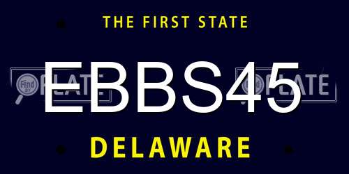 EBBS45 Delaware License Plate