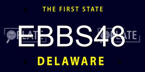 EBBS48 Delaware License Plate