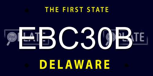 EBC30B Delaware License Plate
