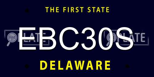 EBC30S Delaware License Plate