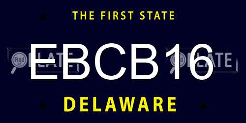 EBCB16 Delaware License Plate