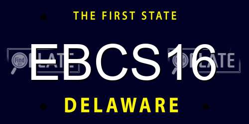 EBCS16 Delaware License Plate