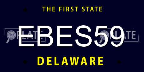 EBES59 Delaware License Plate