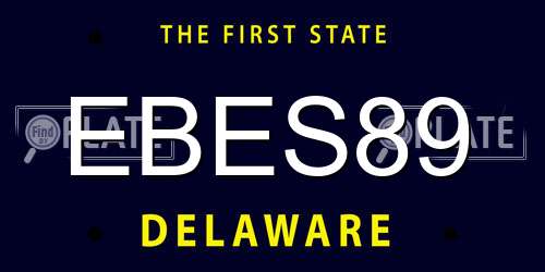 EBES89 Delaware License Plate