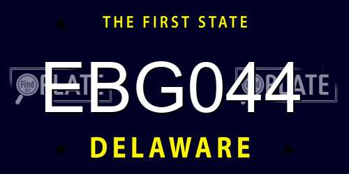 EBG044 Delaware License Plate