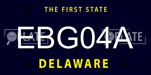 EBG04A Delaware License Plate