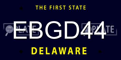 EBGD44 Delaware License Plate