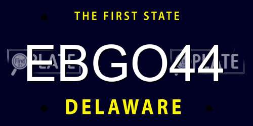 EBGO44 Delaware License Plate