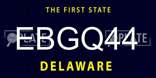 EBGQ44 Delaware License Plate