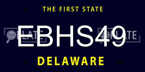 EBHS49 Delaware License Plate