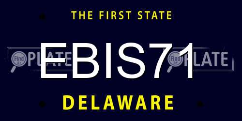 EBIS71 Delaware License Plate