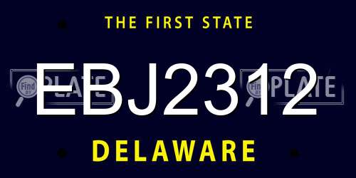 EBJ2312 Delaware License Plate