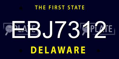 EBJ7312 Delaware License Plate