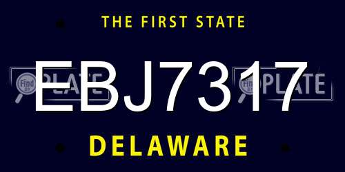 EBJ7317 Delaware License Plate