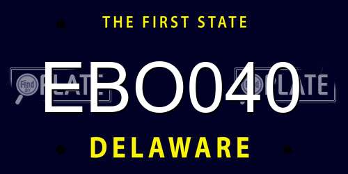 EBO040 Delaware License Plate