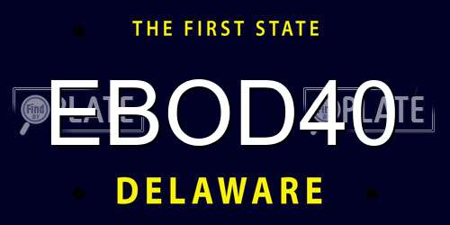 EBOD40 Delaware License Plate