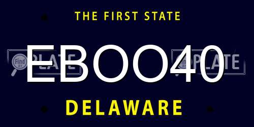 EBOO40 Delaware License Plate