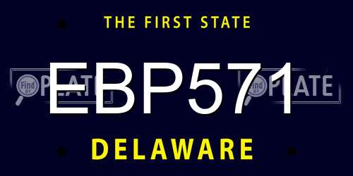 EBP571 Delaware License Plate