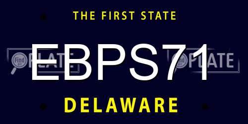 EBPS71 Delaware License Plate