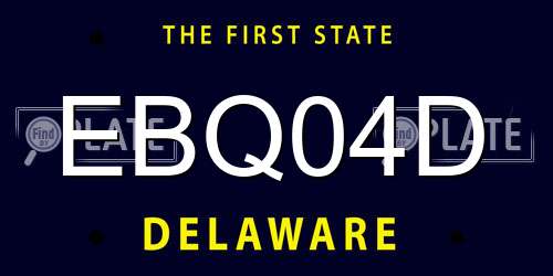 EBQ04D Delaware License Plate