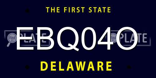 EBQ04O Delaware License Plate