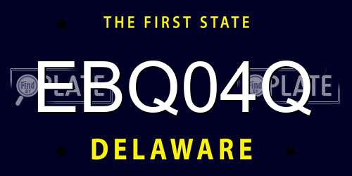 EBQ04Q Delaware License Plate