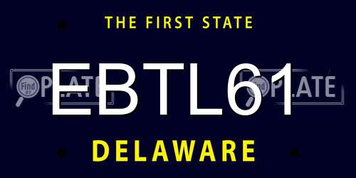 EBTL61 Delaware License Plate