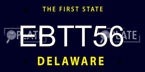 EBTT56 Delaware License Plate
