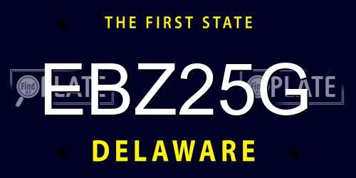 EBZ25G Delaware License Plate