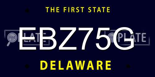 EBZ75G Delaware License Plate