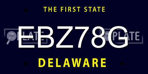 EBZ78G Delaware License Plate