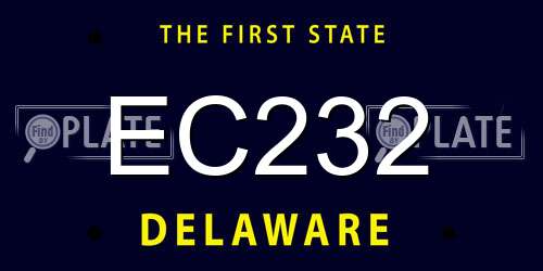 EC232 Delaware License Plate